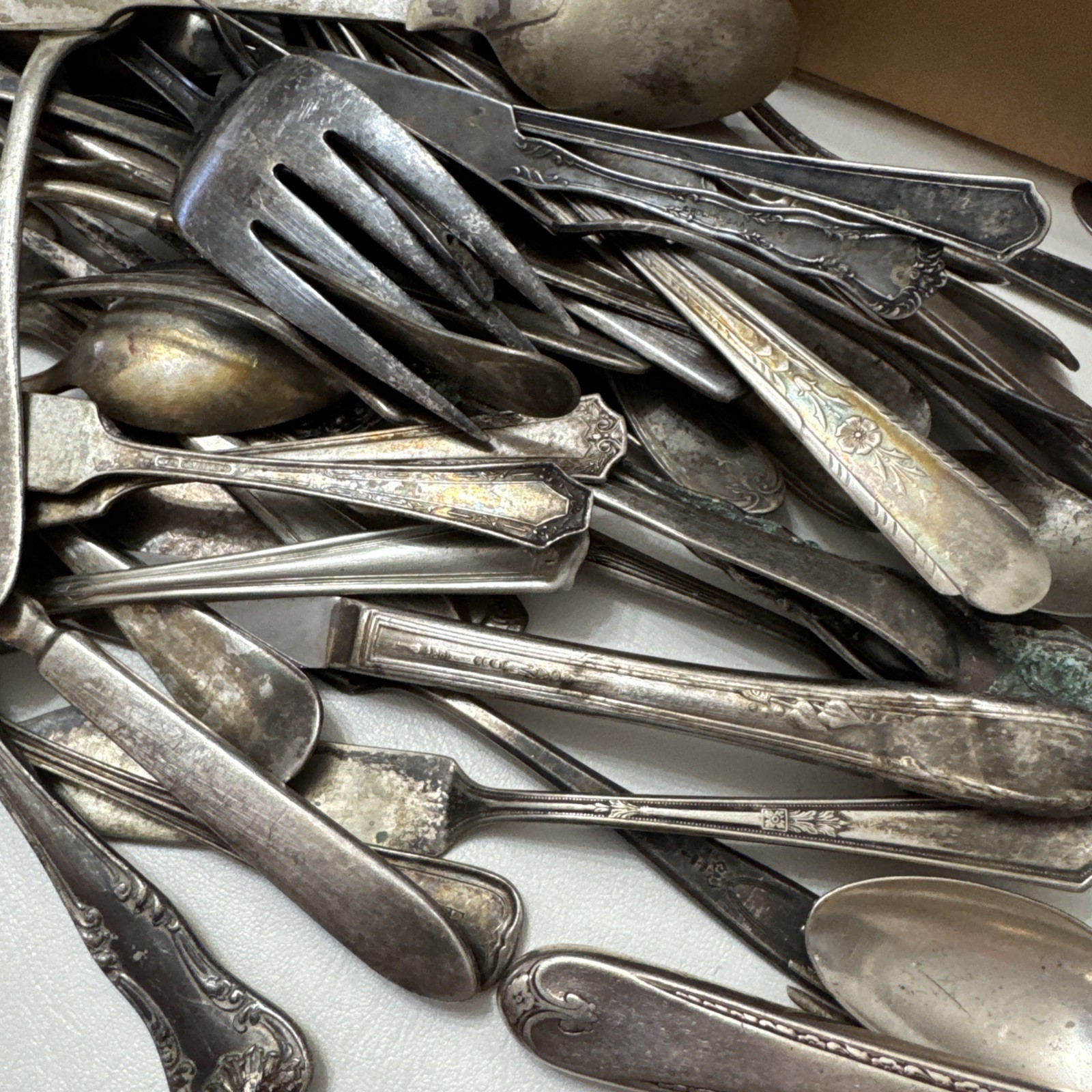 Lot of 15 Lbs Vintage Assorted Flatware Silverware