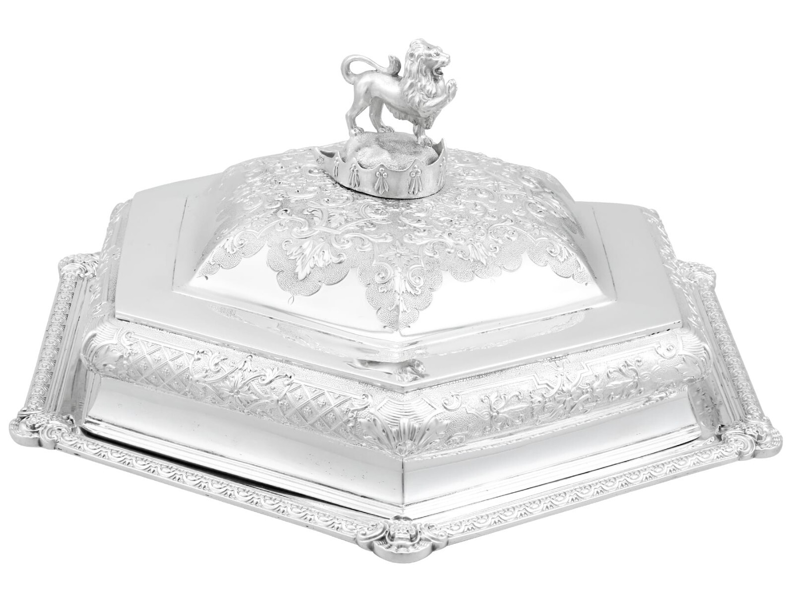 Antique Sterling Silver Covered Serving Dish by Robert Garrard II