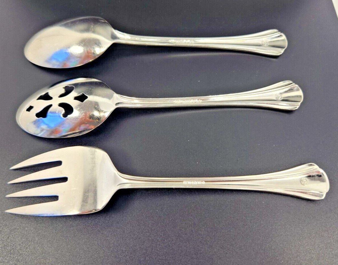 PFALTZGRAFF MARGATE 3 PCS SERVING HOSTESS SET SLOTTED SERVING SPOON MEAT FORK