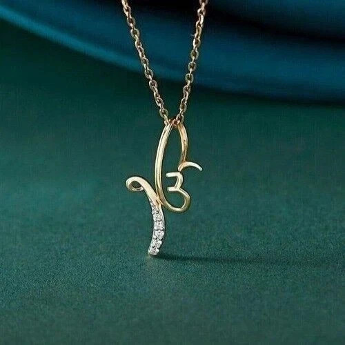 Stunning Charm Pendant 14K Yellow Gold Plated 0.80Ct Round Lab Created Diamond