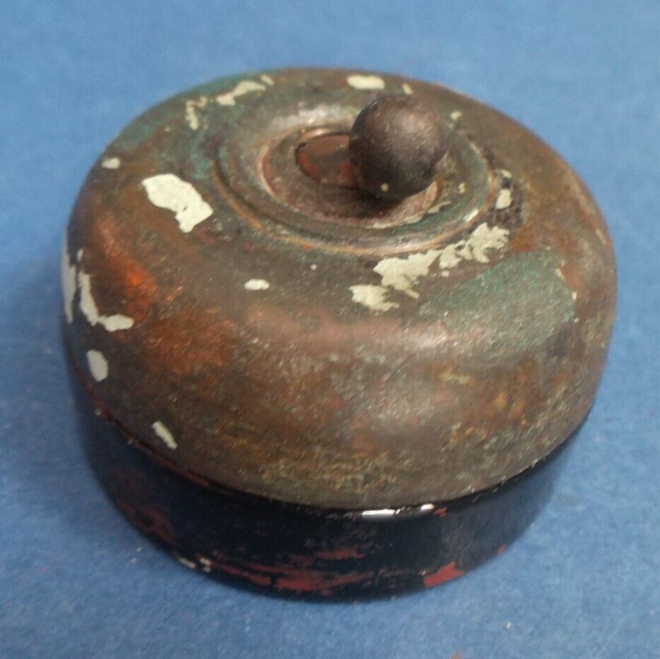 Vintage 30’s Electric Dolly Light Switch Vitreous Base Copper top Crabtree
