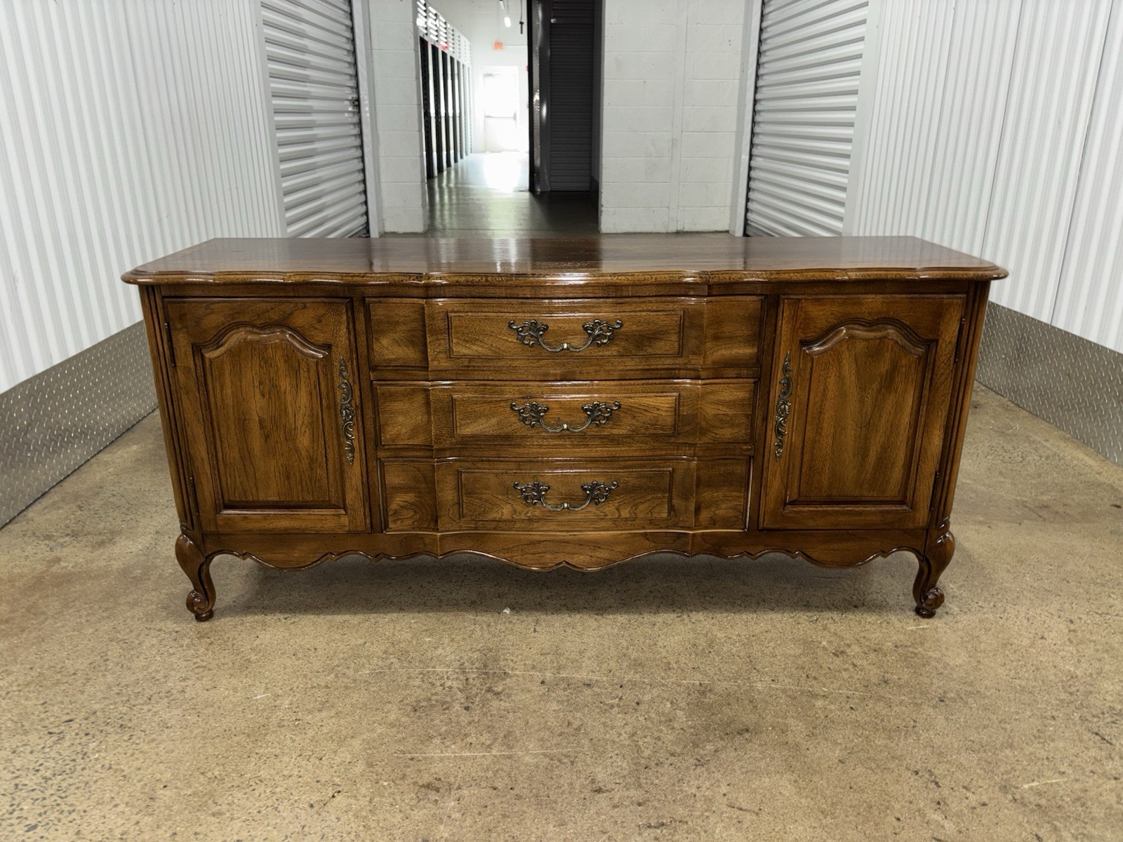 Vintage French Provincial 3 Drawer Credenza by Thomasville