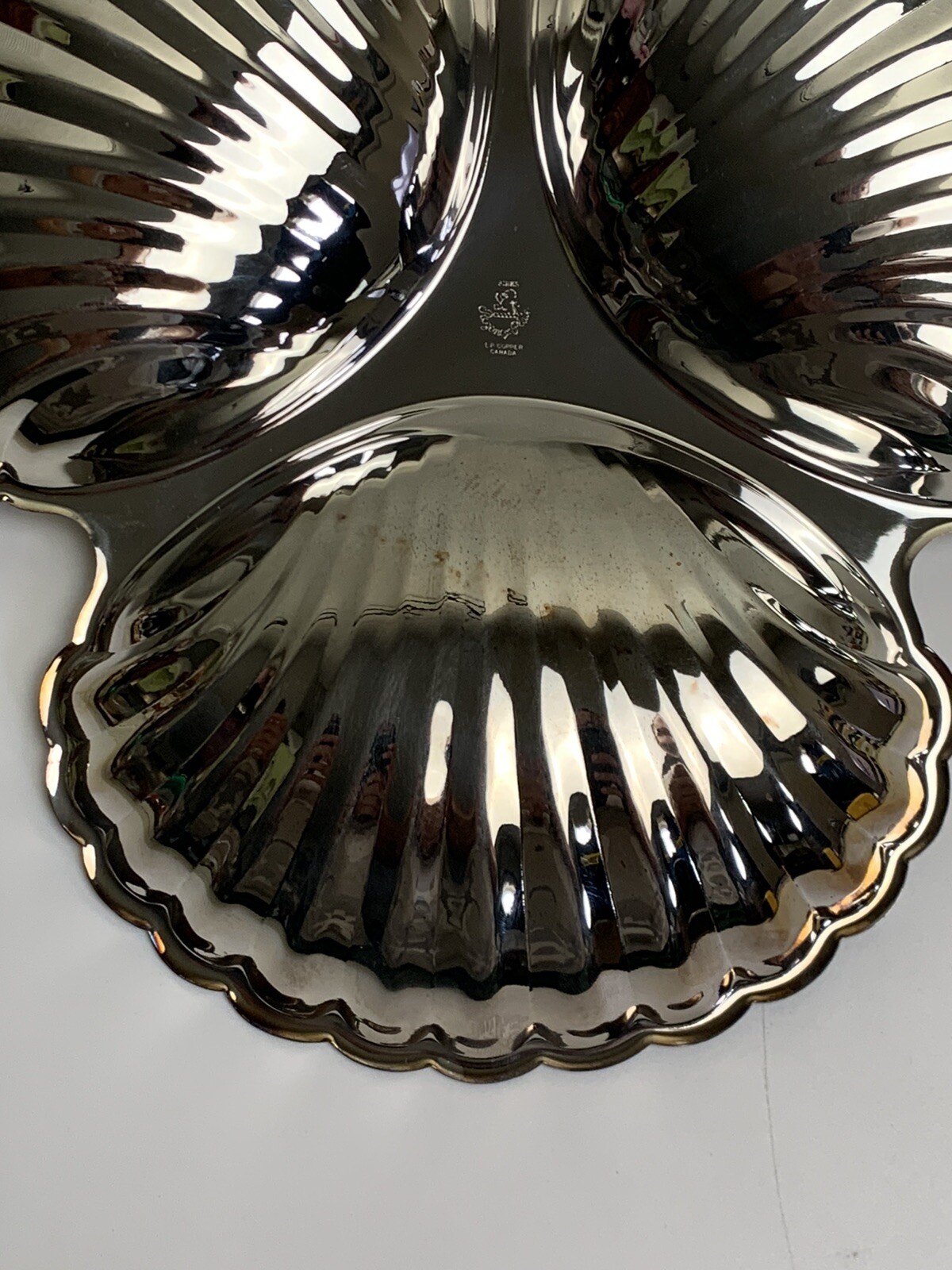 Vtg Seashell Silver Serving Tray Dip Cup Birks Regency Plate Shell Fish Formal