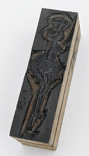 CHARLES HORNER WOODEN PRINTING BLOCK SCOTTISH THISTLE BROOCH 2725 c1900’s