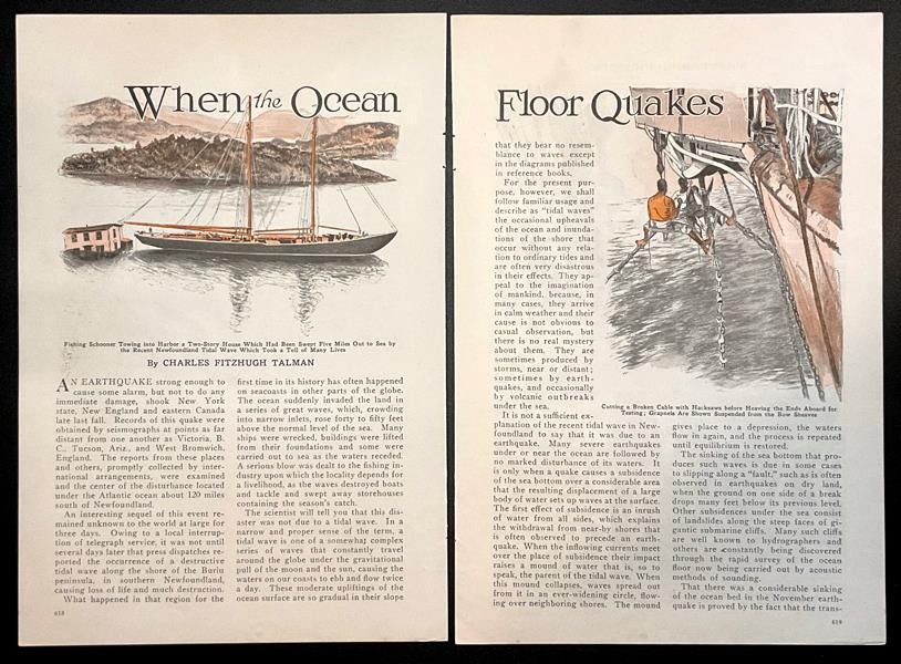 Newfoundland Tsunami 1930 article Transatlantic Telegraph Cable disaster& repair