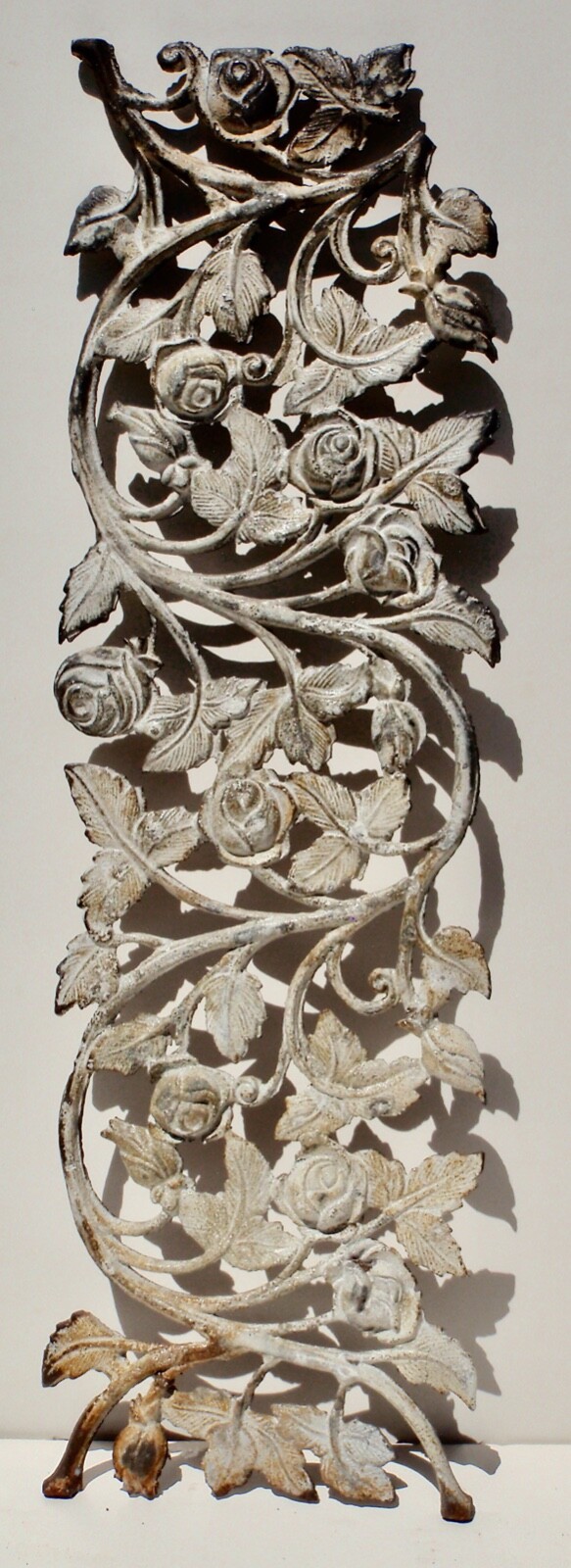 Vintage- Original Large Cast Iron Double Sided Rose Wall Art Flower Garden Panel