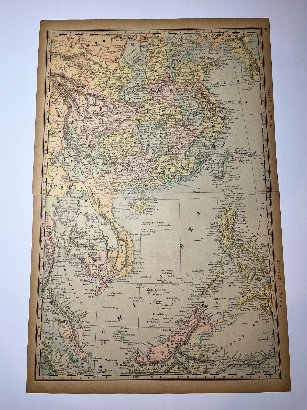 1890 2-Pc Map of CHINA & SE ASIA Fm 1890 Rand-McNally Atlas SEE PICs & DESCRIP