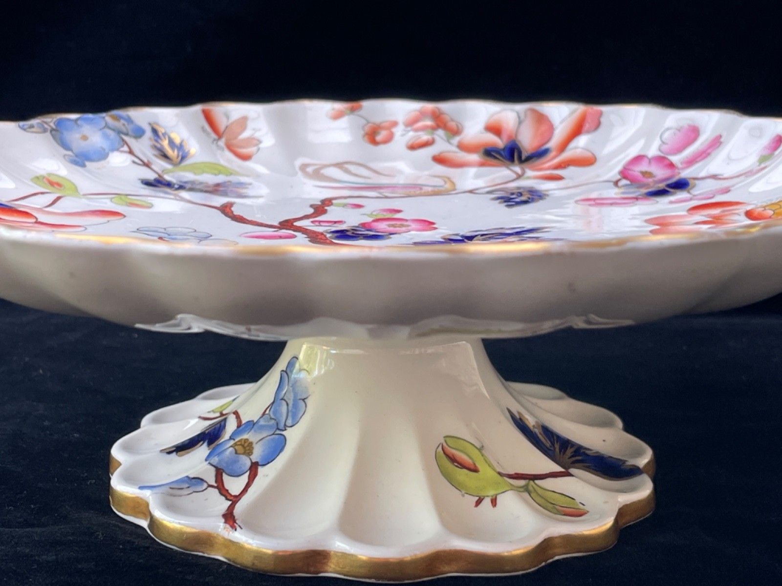 Antique Copeland “Pheasant” Pattern Comport / Cake Stand – Dated Nov. 1884 22cm