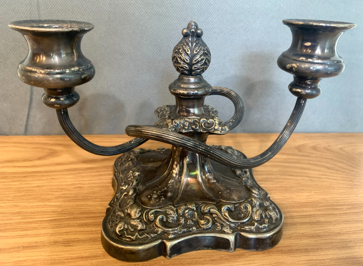 Antique Ornate Candelabra 2 Arm Victorian Silver-Plated Gorham Mfg. Twisted