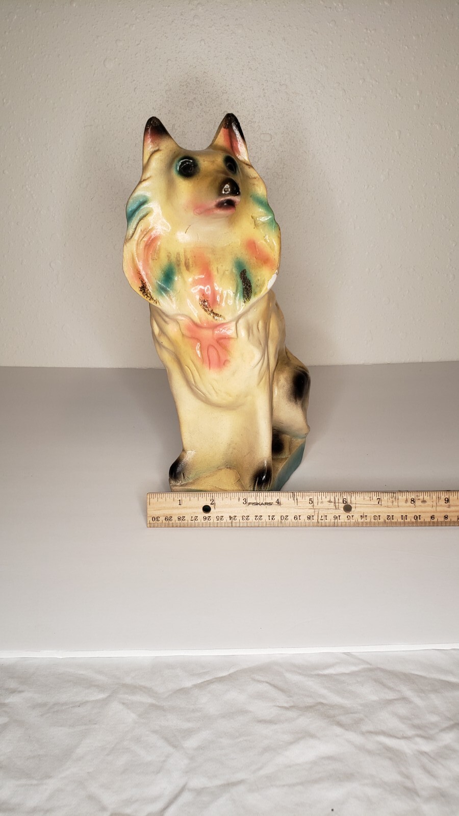 Vintage Chalkware Collie Dog Bank from 1930’s