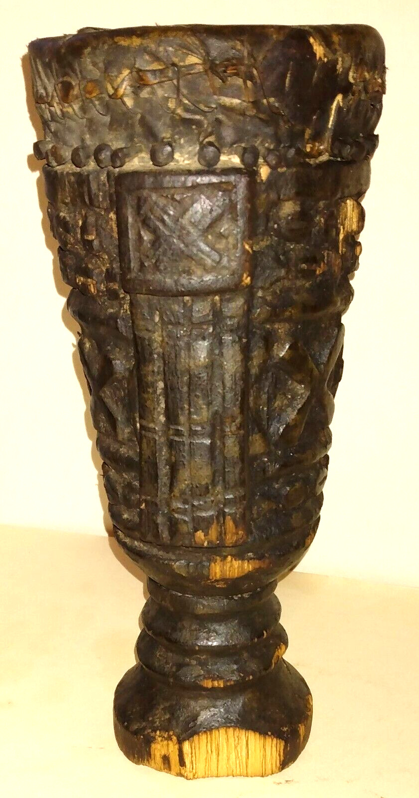 Antique African Carved Small Tribal Ceremonial Drum ~ Cameroon – late 19th C.