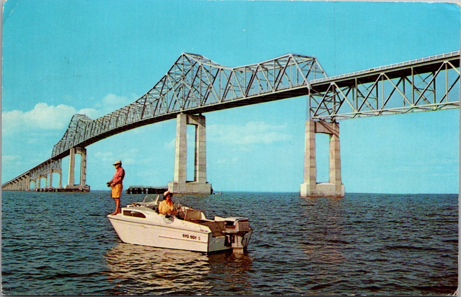 St. Petersburg Tampa Bay Florida Fishing Boating Postcard w/stamp