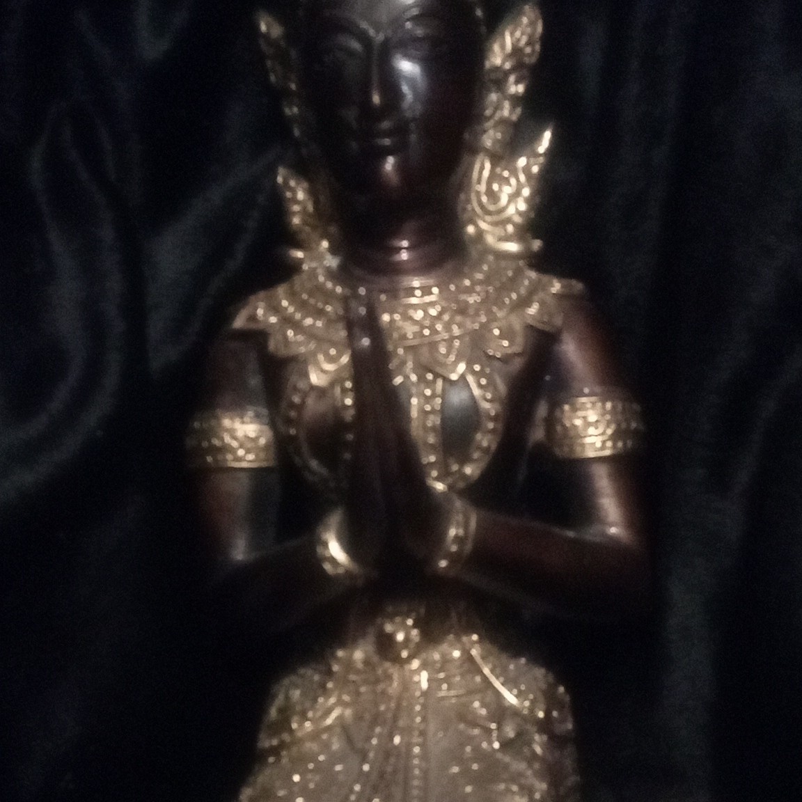 Buddhist Statue Figure Antique male Thailand Figure About 8” Tall