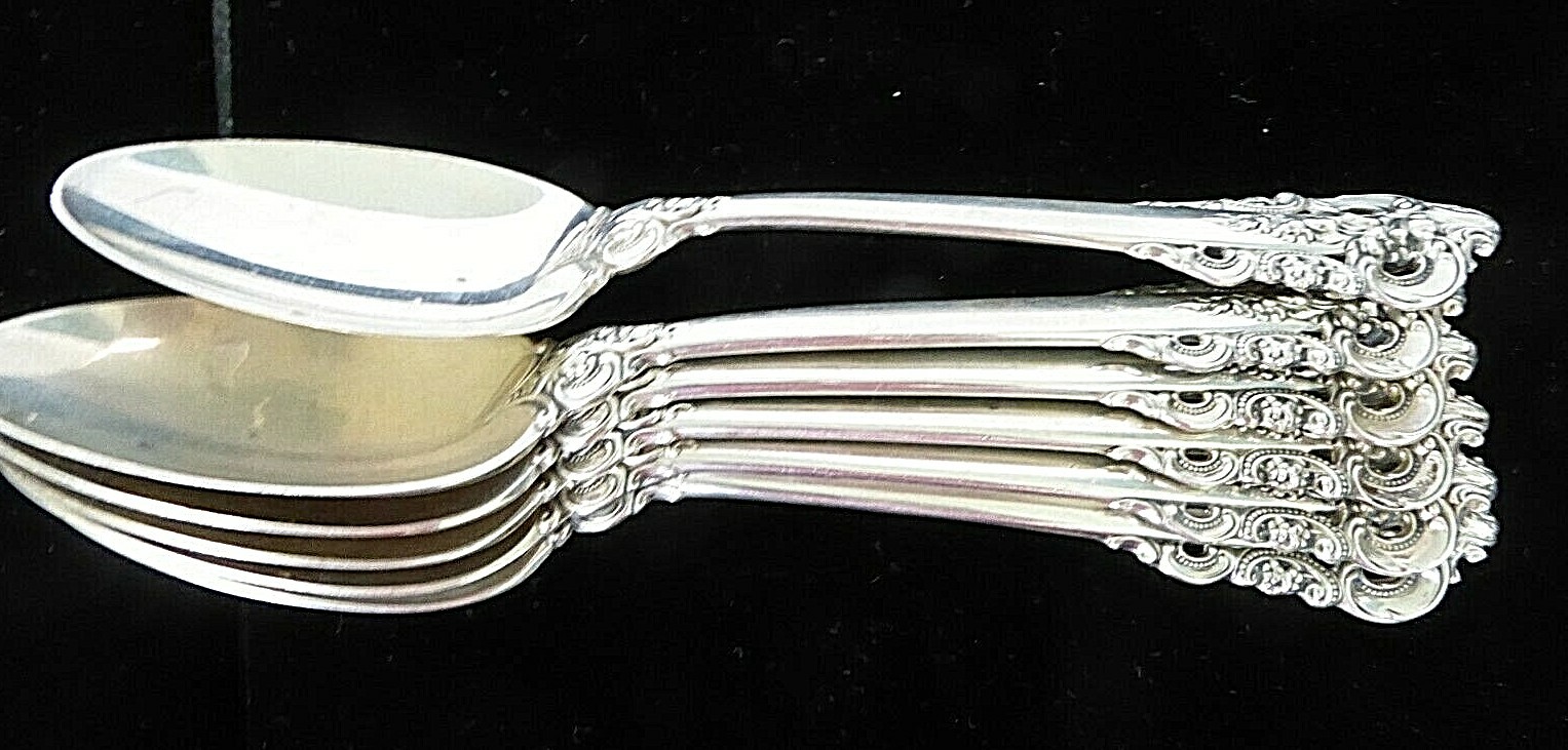 Vintage 1941 Wallace Grande Baroque Sterling Silver Teaspoon 6 1/8″ Mono H 34.5g