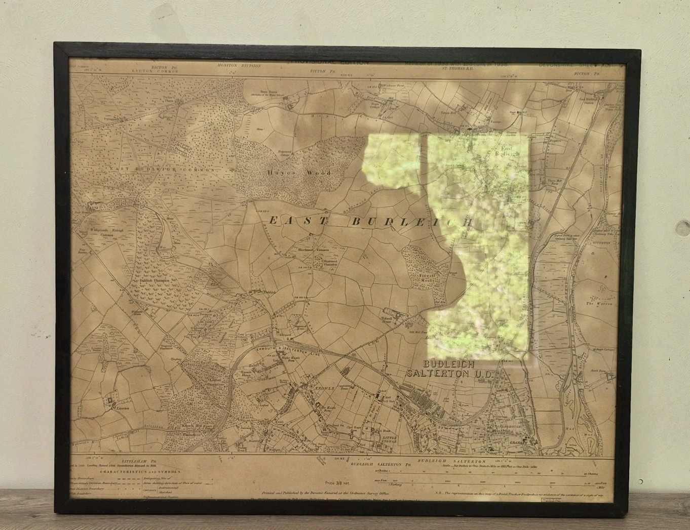 ANTIQUE VINTAGE MAP EAST BUDLEIGH DEVONSHIRE 1938 18″