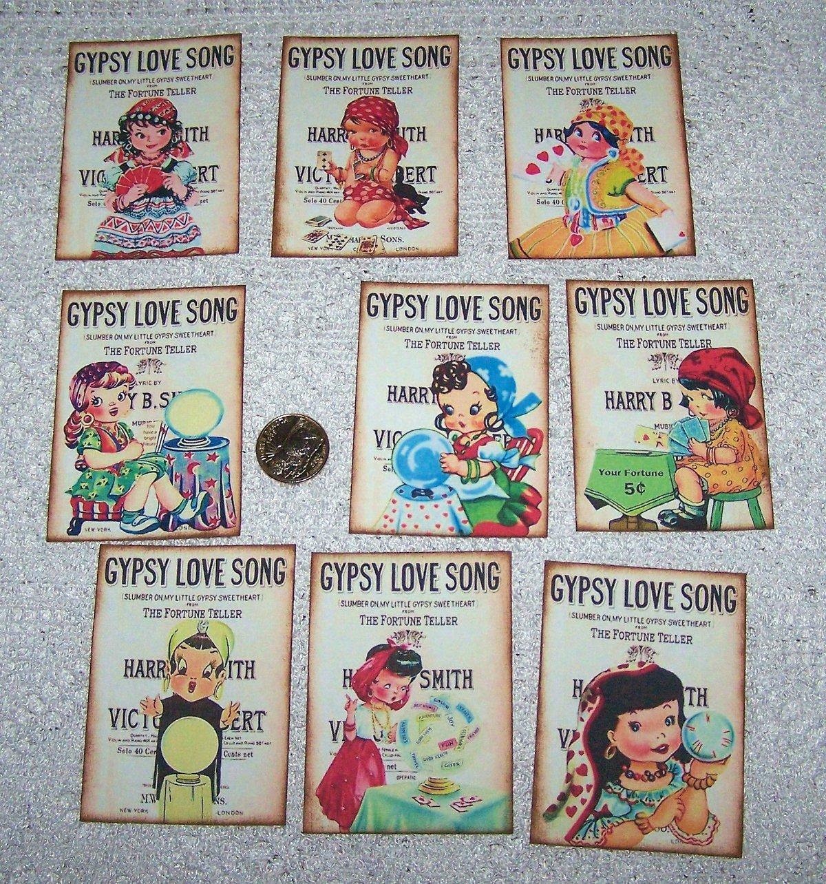 9~Halloween~Gypsy~Fortune Teller~Palmistry~Tarot~Linen Cardstock~Cards~Set 9