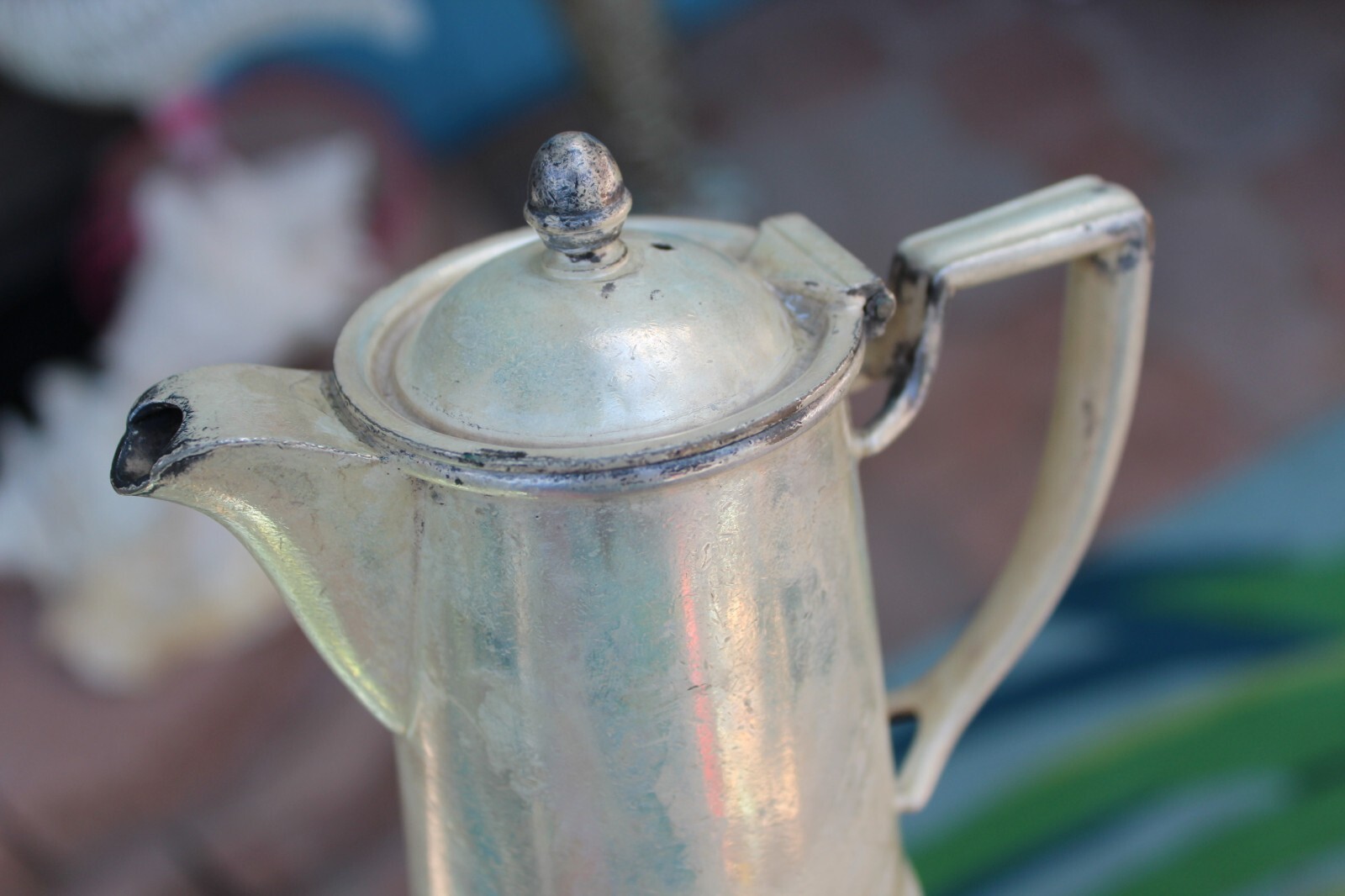 Antique / OLD “Gorham Silver E P Soldered 014734 — 8 oz. ” Creamer with Lid
