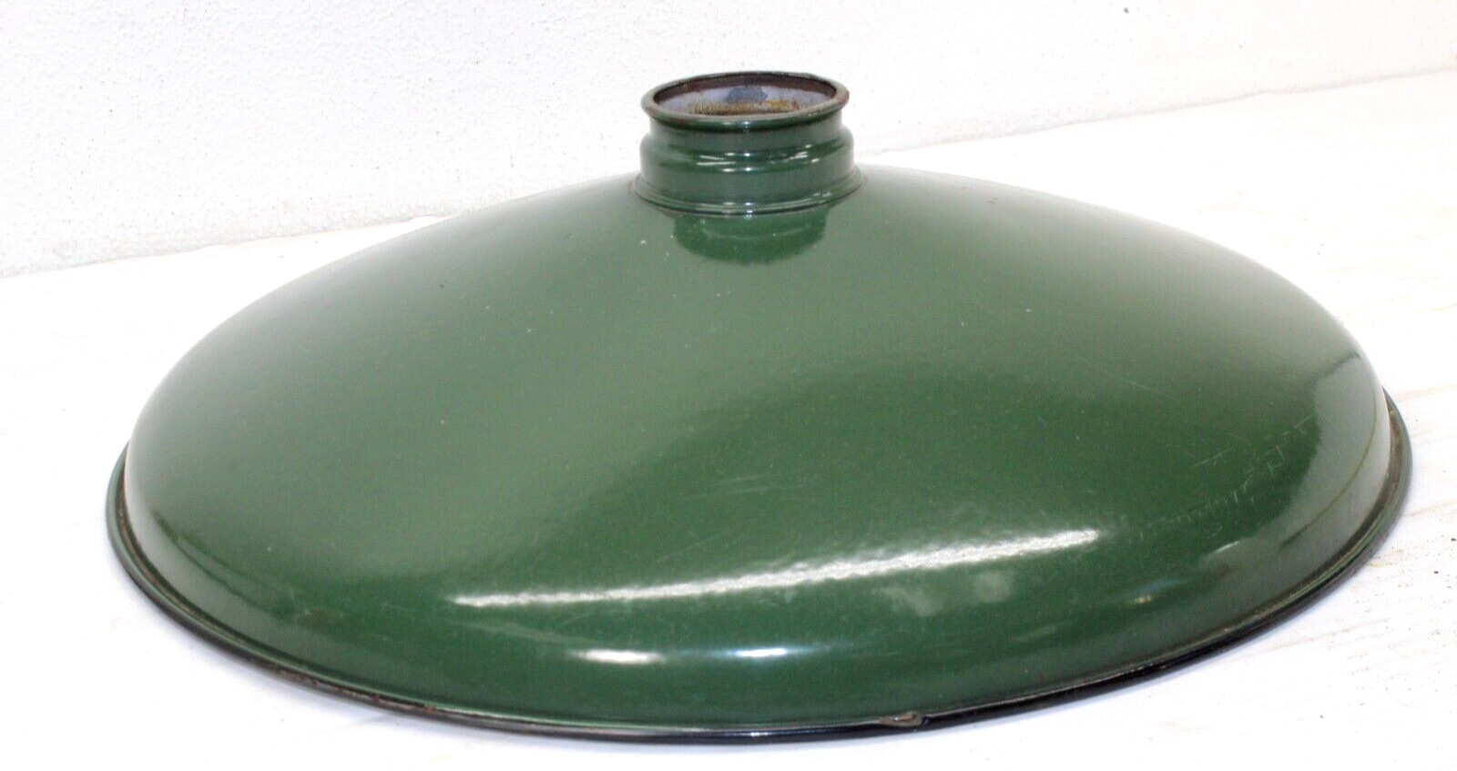 VINTAGE METAL SHOP LIGHT SHADES GREEN PORCELAIN ENAMEL D=14″ GARAGE INDUSTRIAL