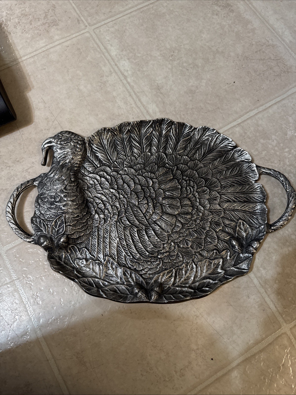 Rare – MUD PIE Turkey Platter – 17 1/4 x 11 1/4 Inches
