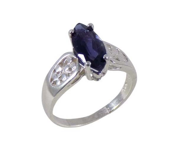 19thC Antique 1¼ct+ Iolite+Silver Ring Sacred to Roman King of Gods Jupiter Zeus