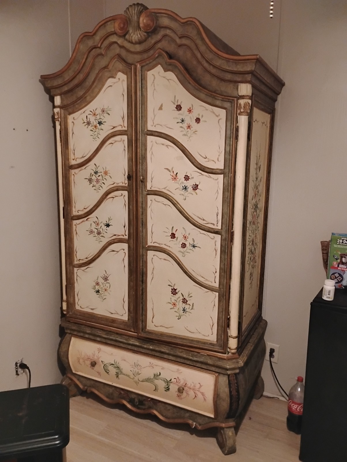 Italian Provincial Style Painted Armoire