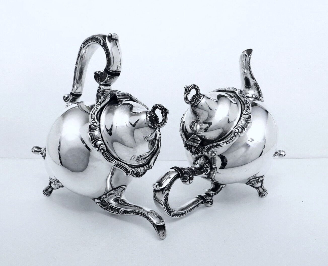1950 GORHAM ANCHOR STRASBOURG COURT MIDCENTURY ROCOCO SHELL COFFEE TEA SET 5PC