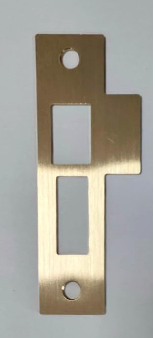 Antique/Vintage Door Strike Plate, Mortise, Victorian, Art Deco, Brass, 3-7/8”