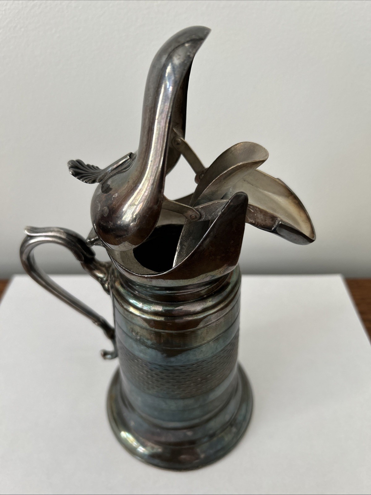Antique Rogers Smith & Co #2 Alligator Silver Plate Syrup Pitcher