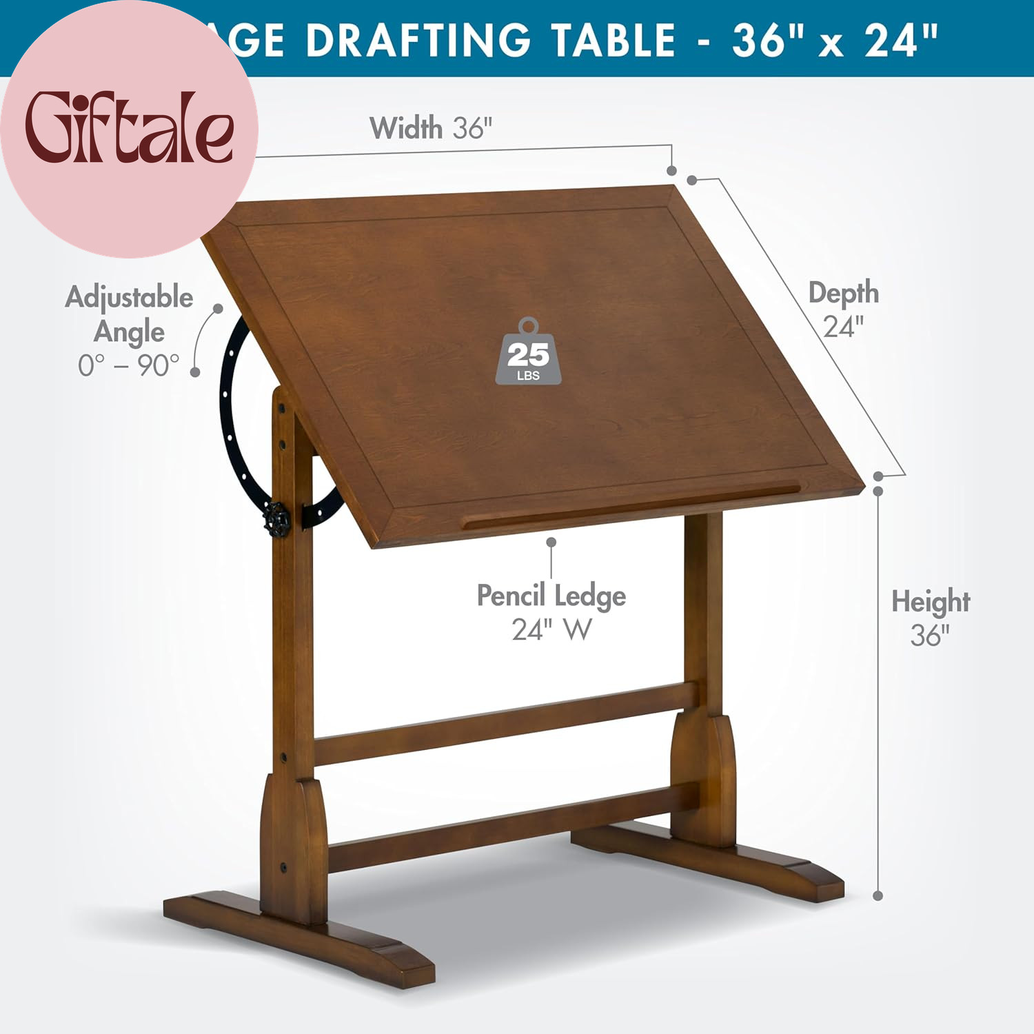 s Vintage Rustic Oak Drafting Table, Top Adjustable Drafting Table Craft Table D