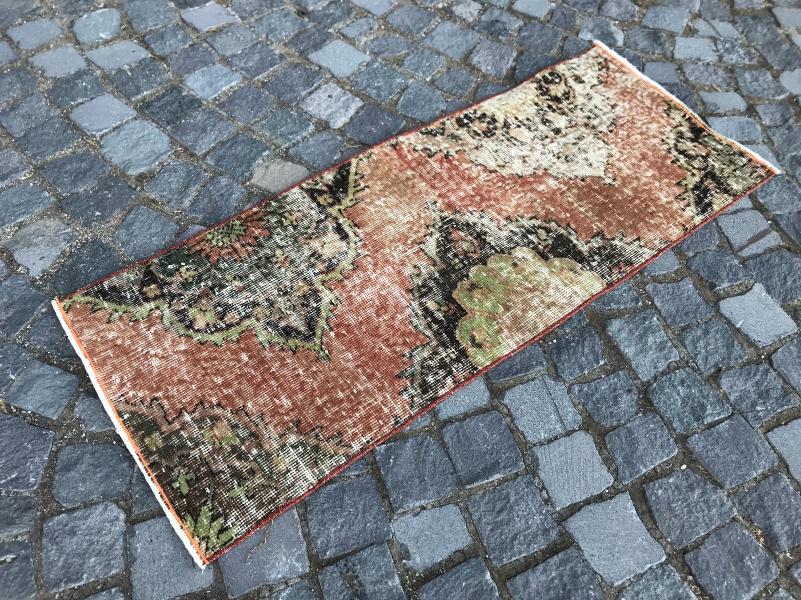 Turkish Vintage Rug Handmade Wool Rug Bohemian Runner Rug Home Rug1,7 x 4,1 ft