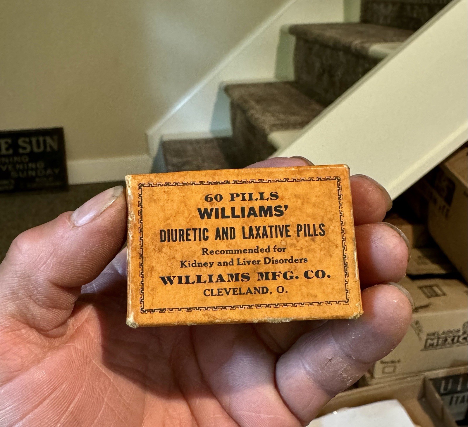 Williams’ Diuretic And Laxative Pills Cleveland OH Unused Full Old Medicine Box