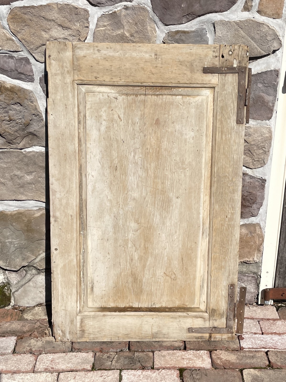 OUTSTANDING Antique 18th Cent. CABINET DOOR in pine w/original HL Hinges 45Hx28W