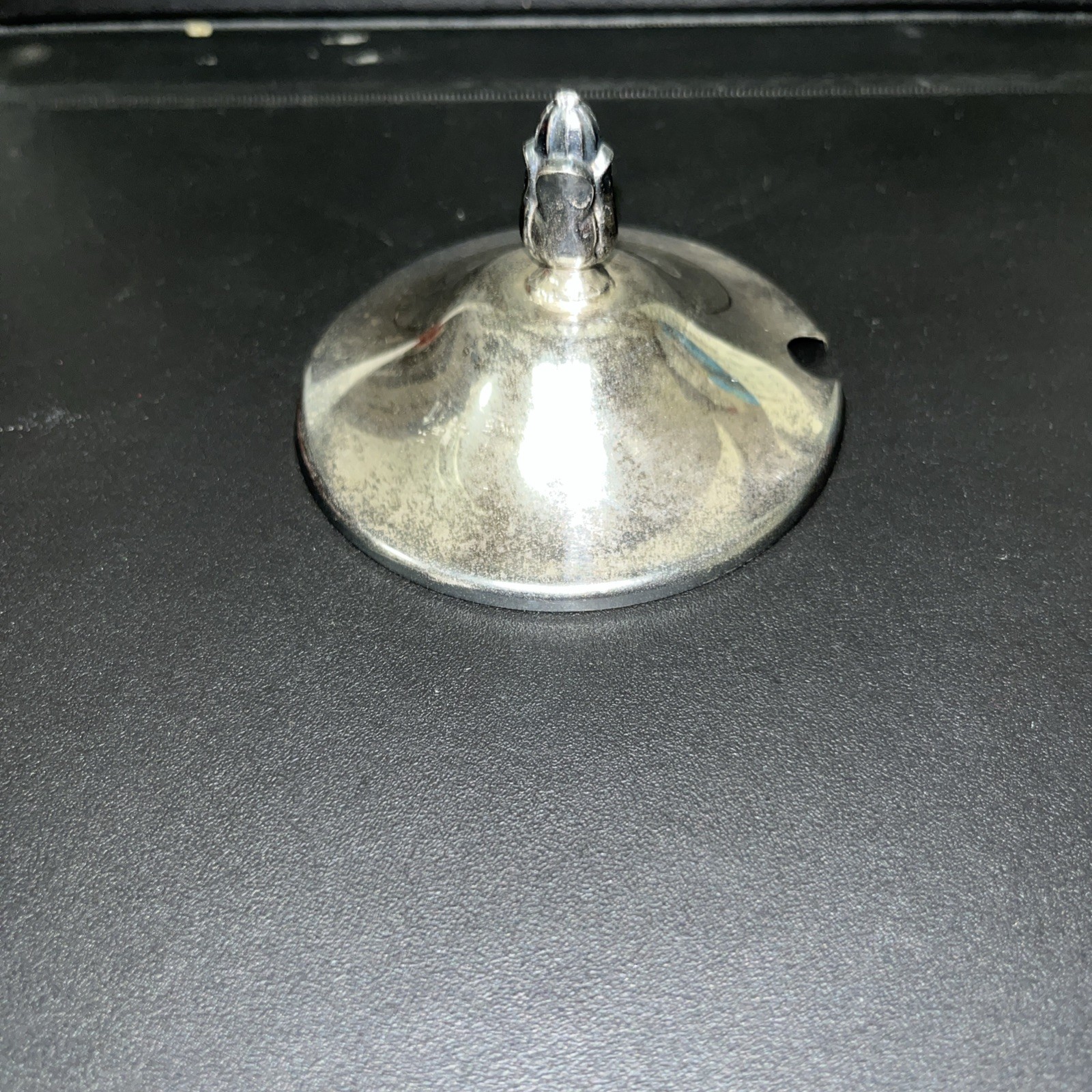 Antique Or Vintage Silver-Plated Lid For A Sugar Bowl: OD 3 1/4 in ID 3 3/16 in.