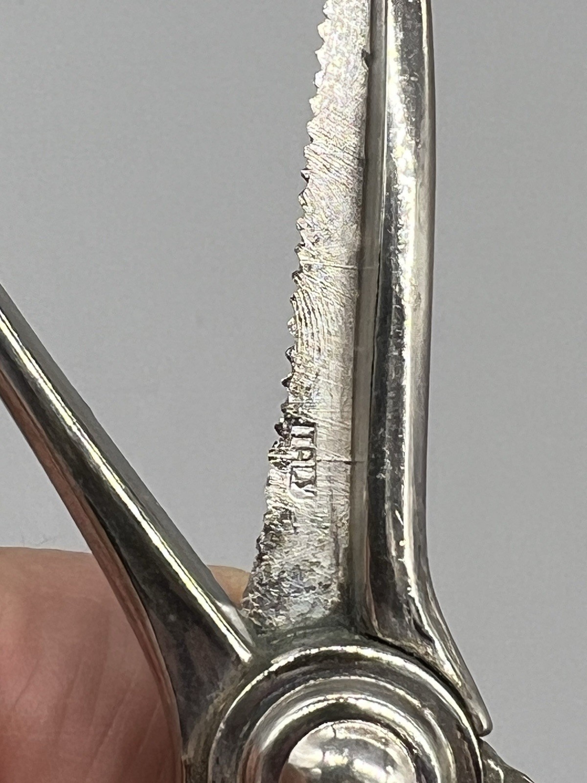 VTG Ornate Silver Plated Grape Shears/Fruit Scissors Fox & Grapevine Motif