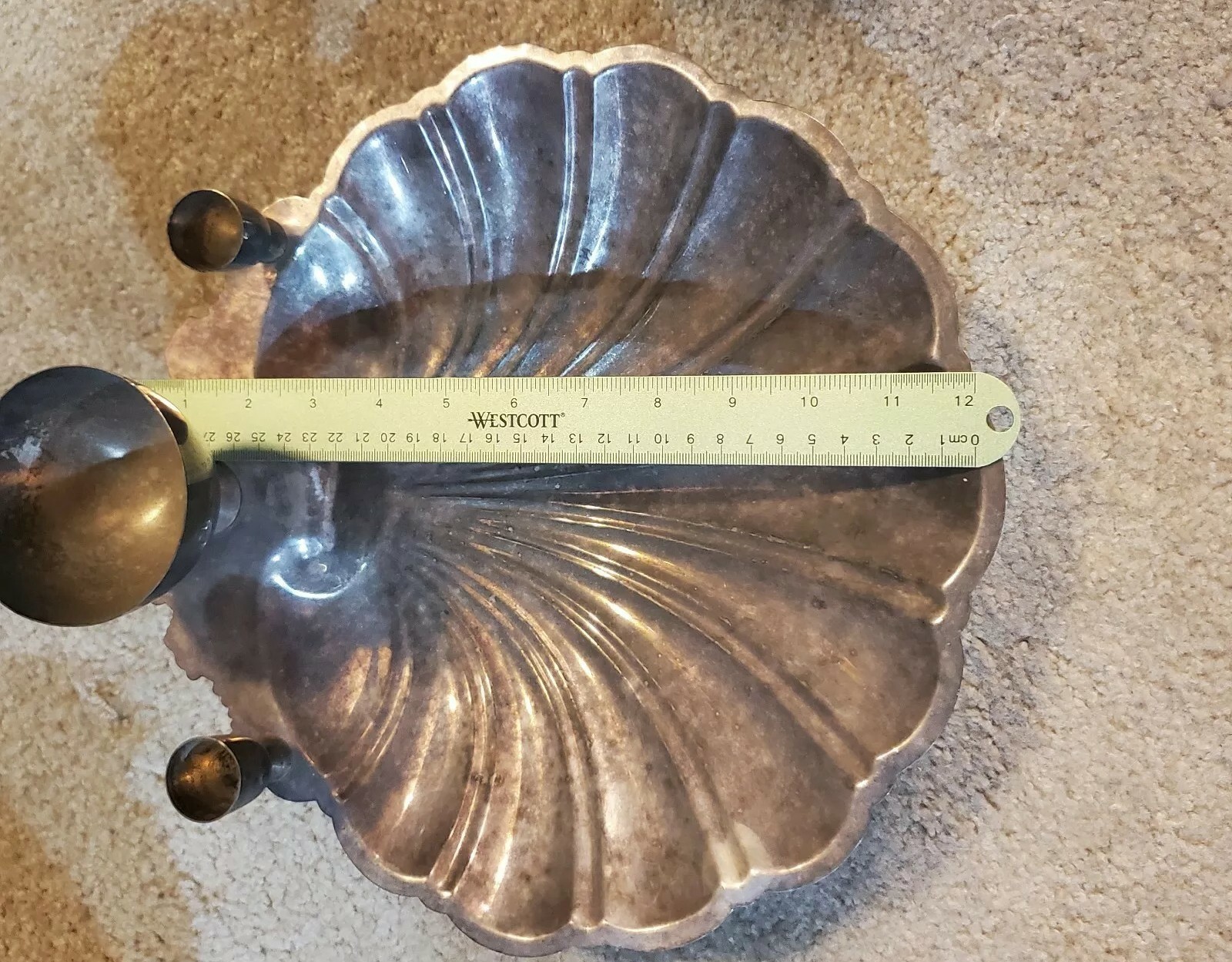 F.B. ROGERS Silver Co Shell Silverplate Bowl #1828 Serving Platter 12×12 Inches