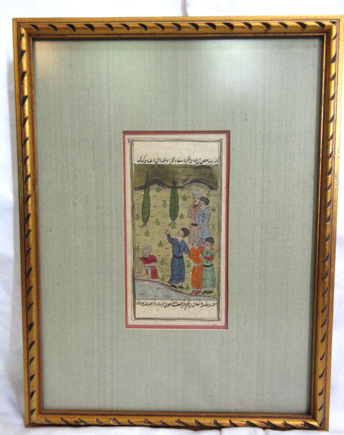 Lovely Framed Indo Persian Gouach Miniature Painting Eygpt 19 Century Arabic EUC