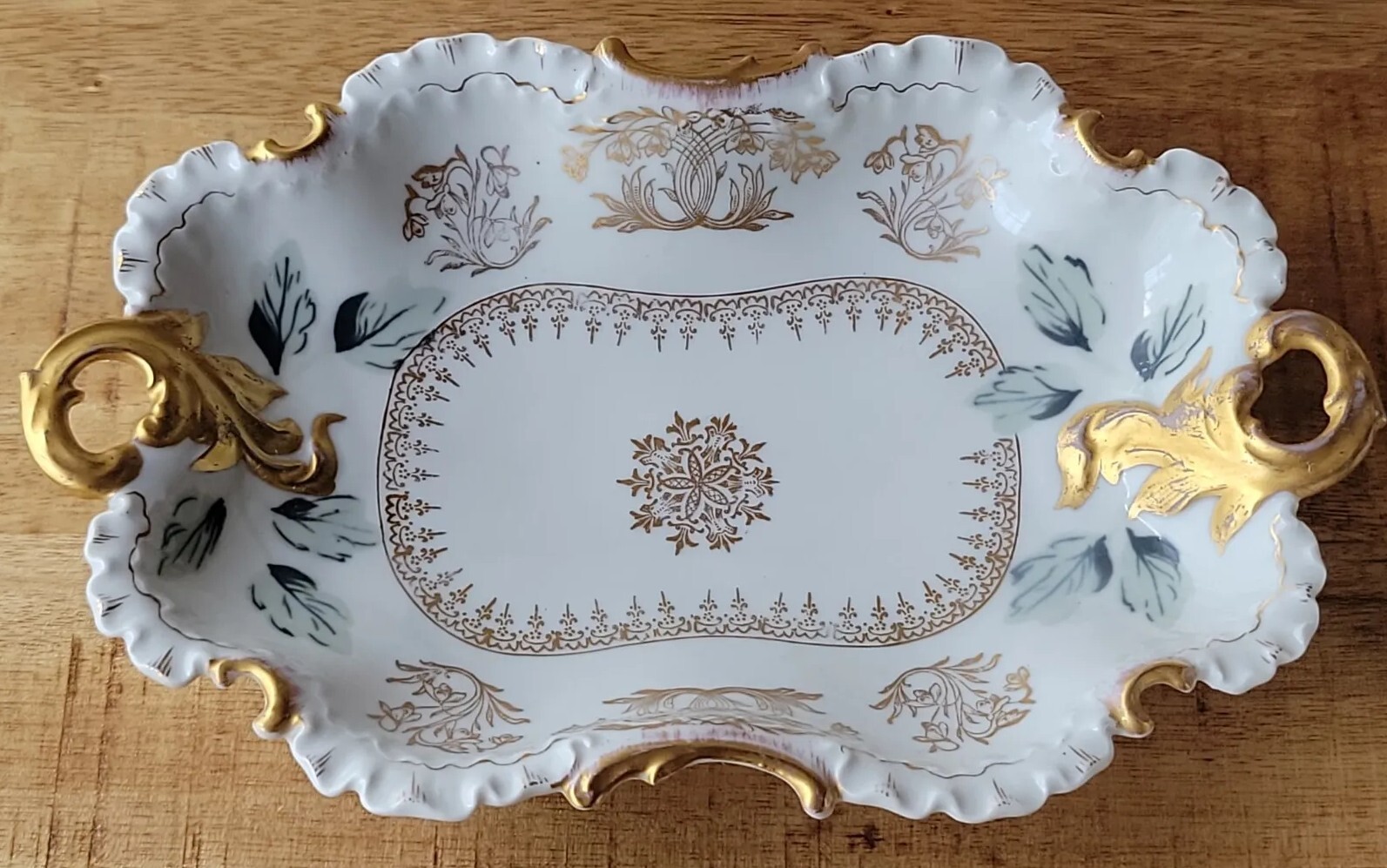 Flora Bavaria Rosenthal Dish Tray Plate with Ornate Handles