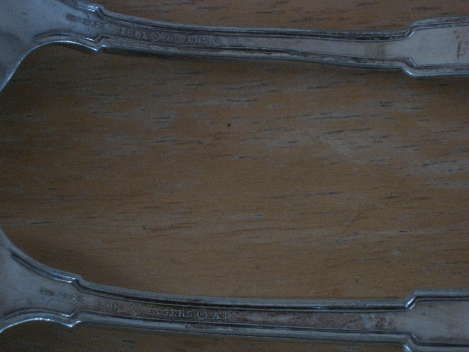 1881 Rogers Silverplate Grecian Pattern 2 Table, Soup or Serving Spoons