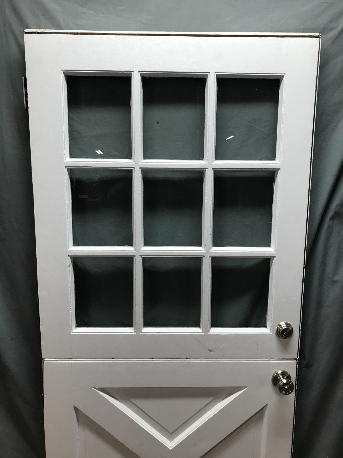 Antique VTG Solid Wood Entryway Shabby Dutch Door 9 Lite 36×80 Chic Old 1812-25B