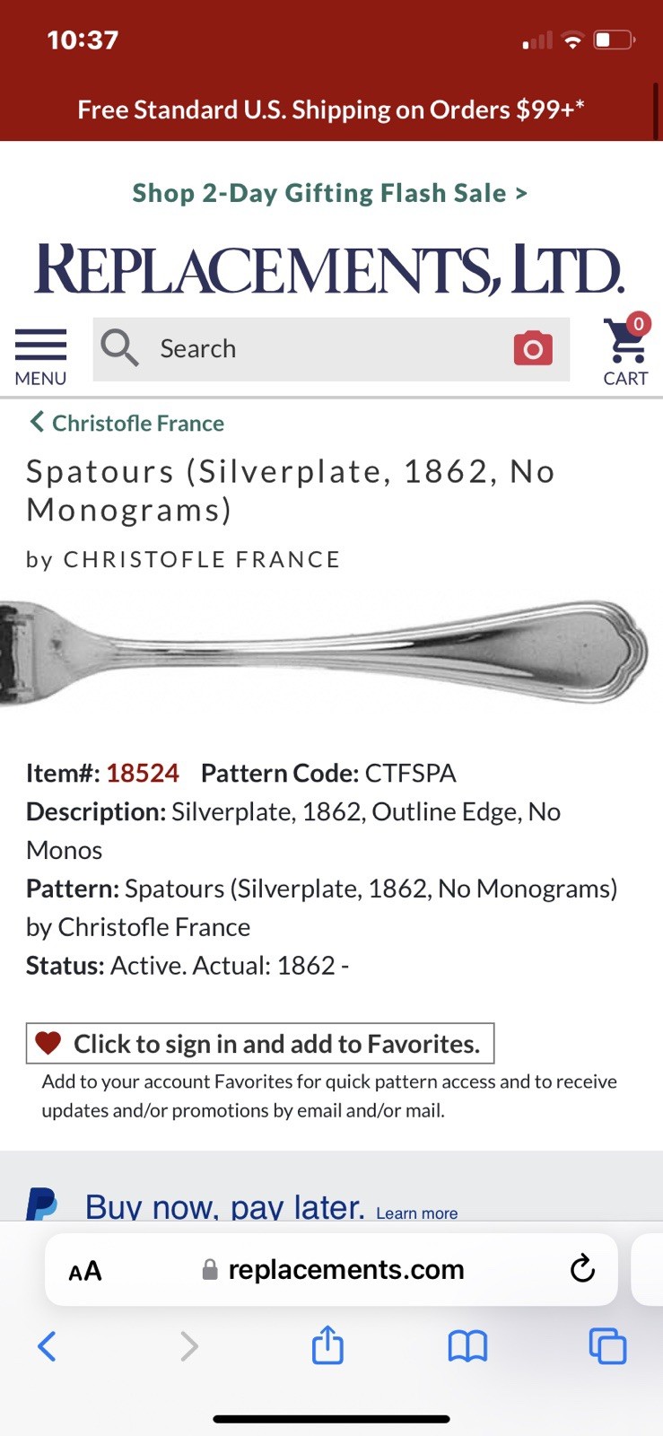 CHRISTOFLE SPATOURS FLATWARE SILVERPLATE 9 PCS Silver France Fork, Knife, Spoon