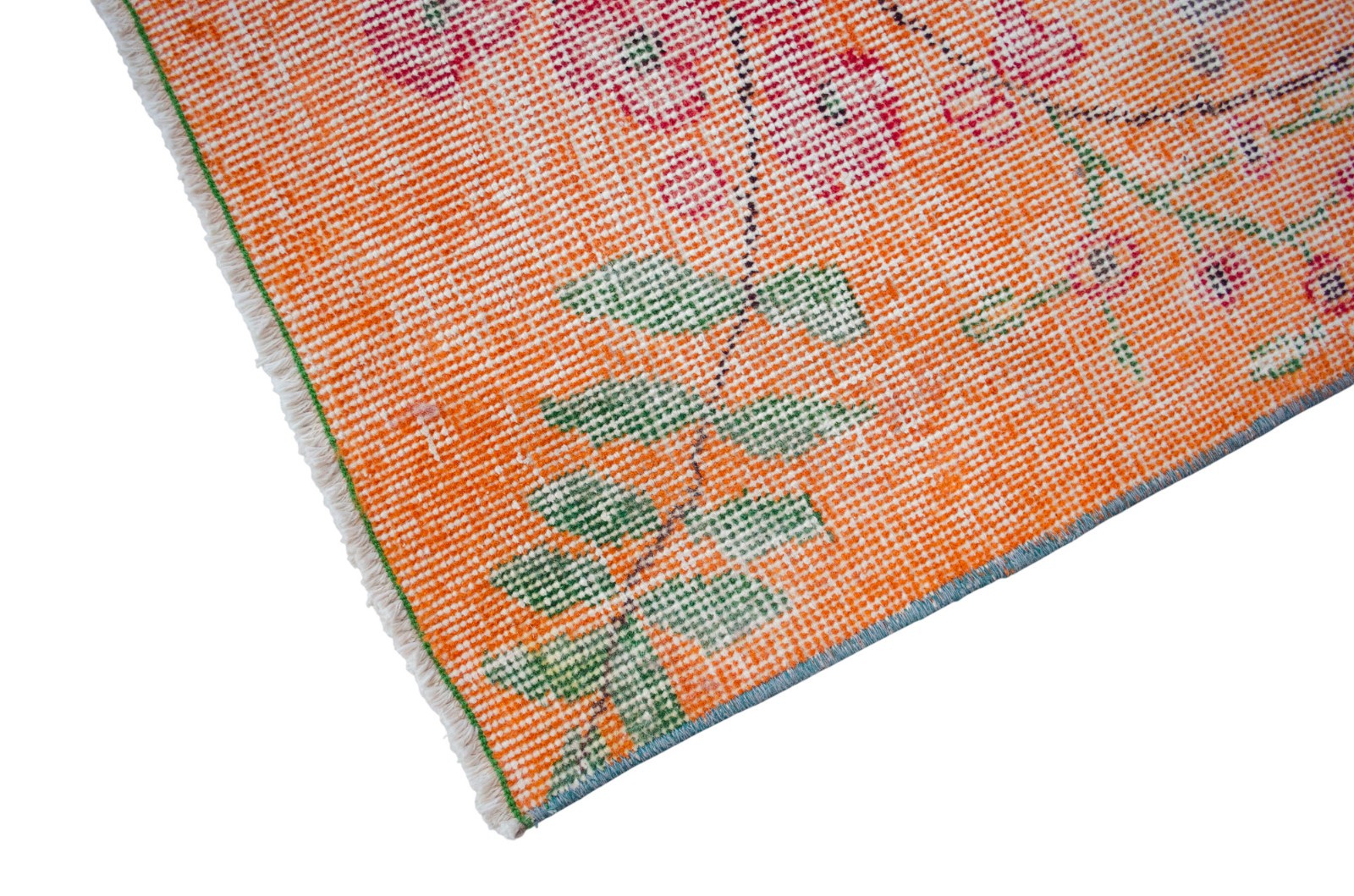 Handmade Turkish Rug I Distressed Muted Color Orange Oushak Rug 6’2″ x 9’7″