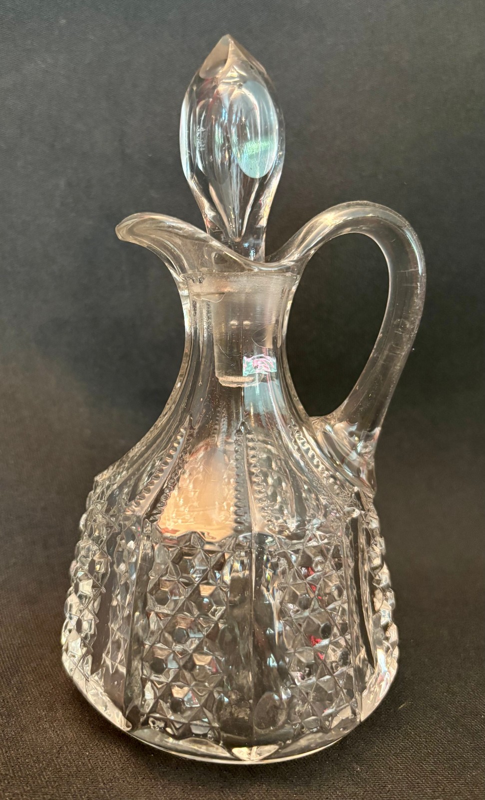 EAPG Antique Pattern BUTTON PANEL CRUET Geo. Duncan’s Sons Glass #44 1900