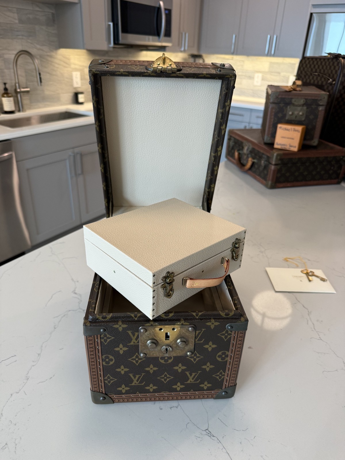 Louis Vuitton Boite a Falcons Vanity Trunk in Monogram Canvas with Insert & Key