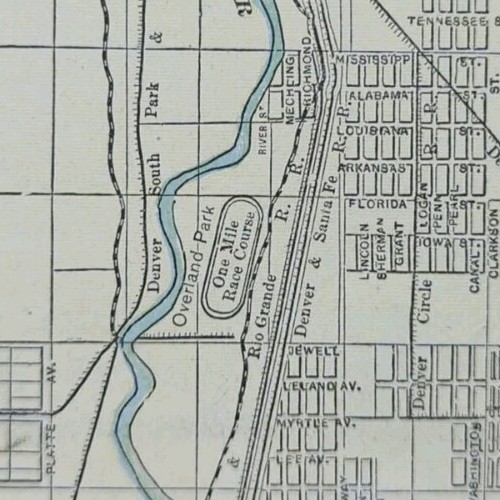 Vintage 1898 DENVER CO Map 14″x11″ Old Antique Original OVERLAND PARK GOLF CRSE