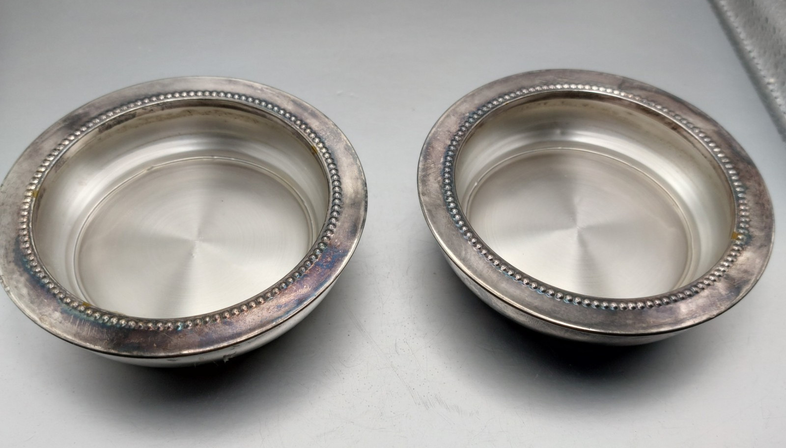 Vtg W&S Blackinton Fine Silver Plate Since 1865 Set Of 2 Enameled 4″ Coasters