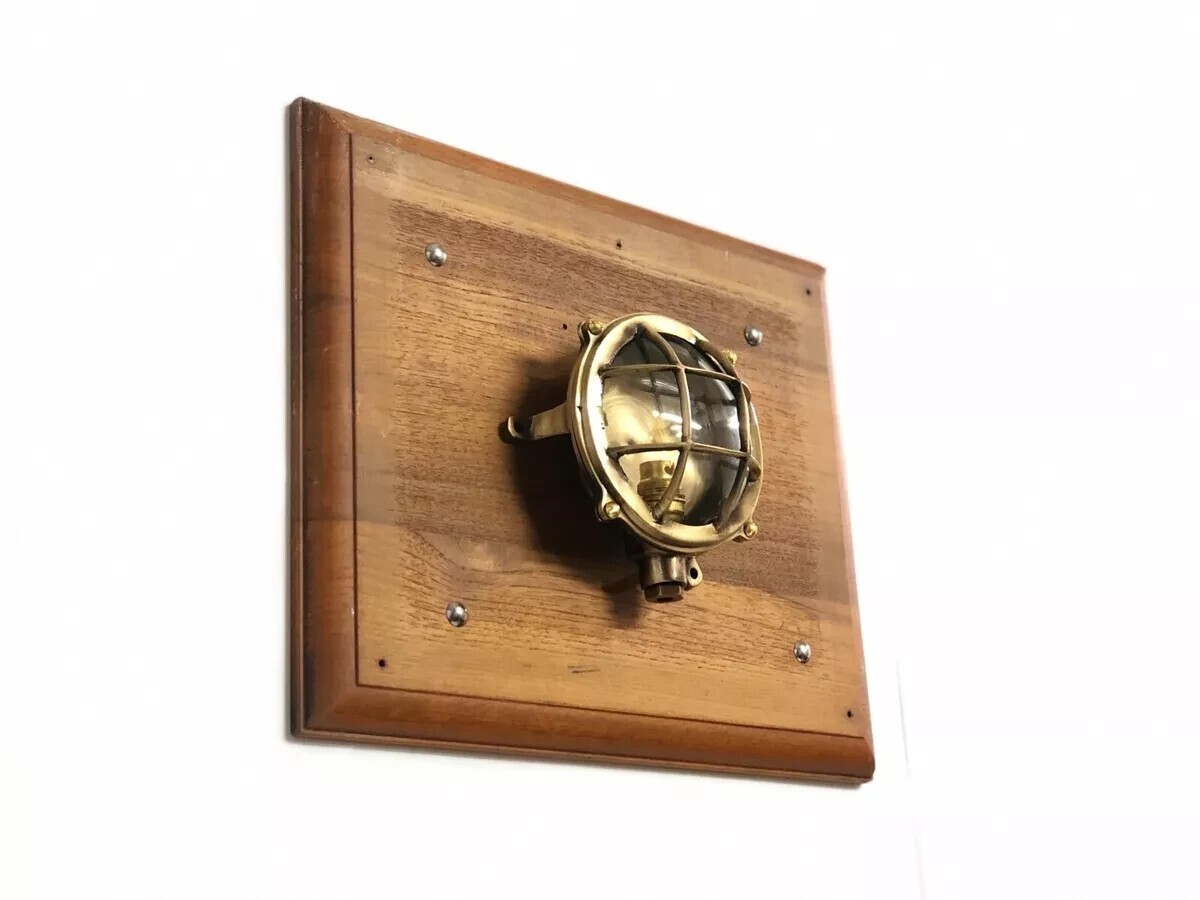 Nautical Marine Solid Brass Small Ship Bulkhead Wall Deck Light – Lot of 3 Pcs