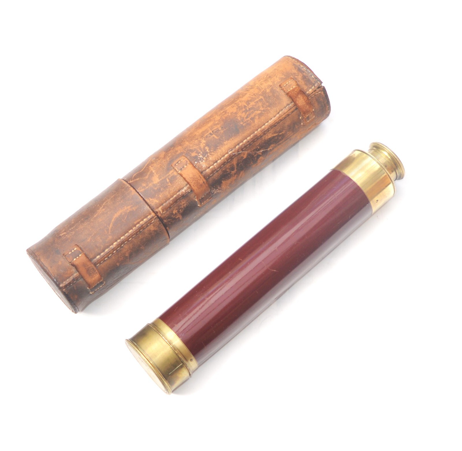 Three draw telescope & case – Cummins, 148 Leadenhall St, London.