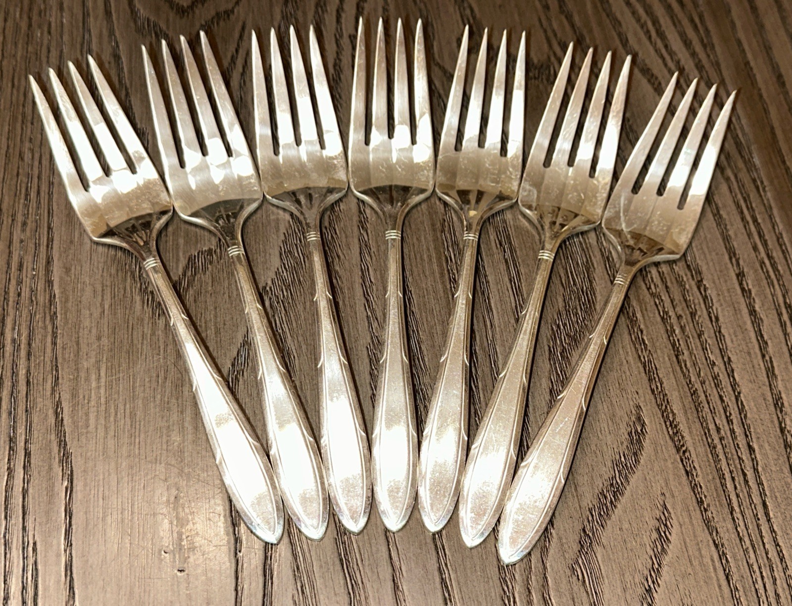 Oneida Reverie Set of 6 Salad Forks Nobility Vintage Silverplate Flatware