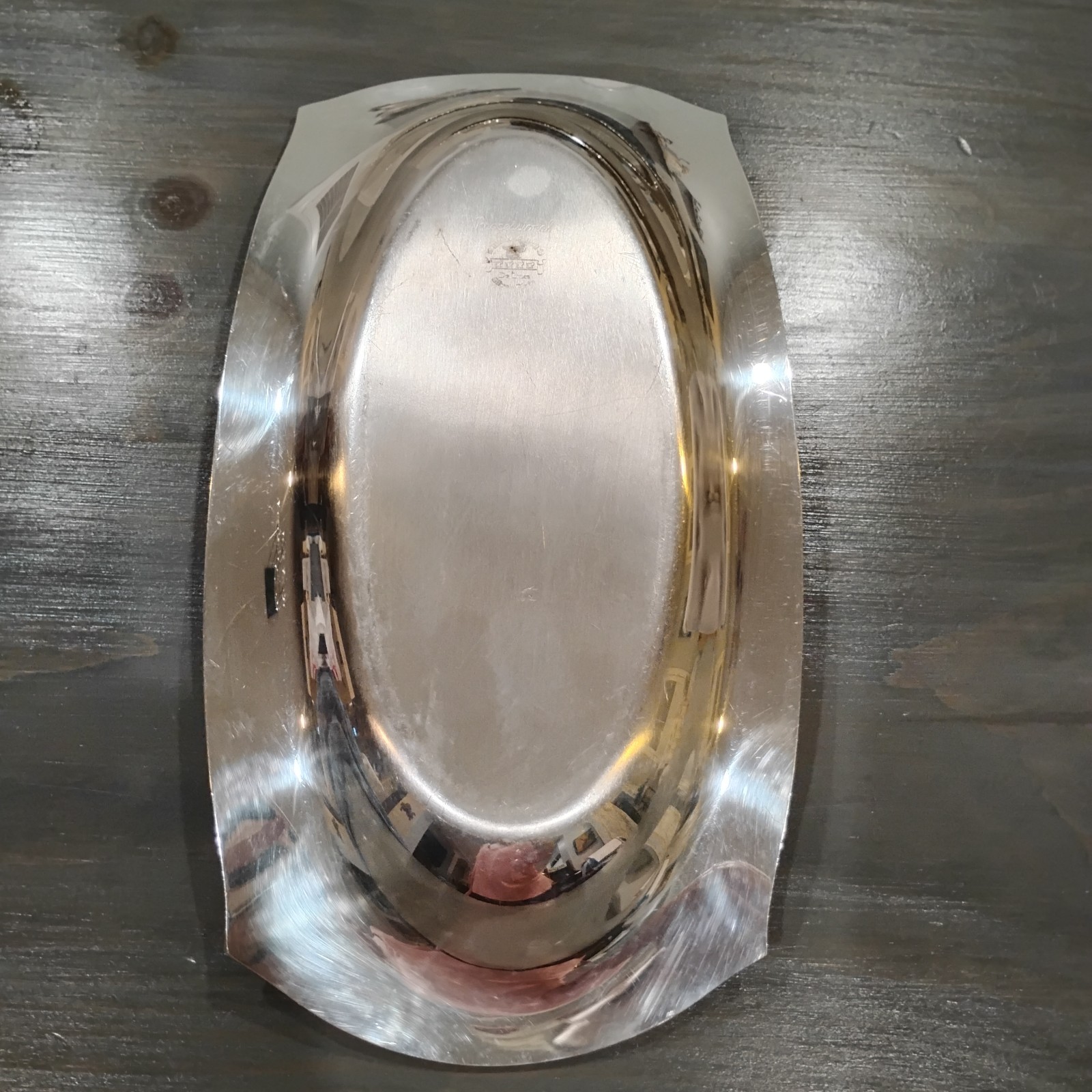 Antique International Silver Plate Processional Oval Bread Plate Bowl 12.5″