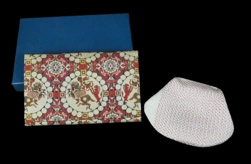 Vintage Japanese textile craft Coin purse and business card holder W3~4″ c1990s